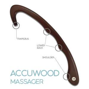 10. Accuwood Trigger Point Self Massager Tool for Neck & Shoulder - Mahogany Tint