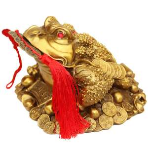 Amperer Brass Feng Shui Money Frog