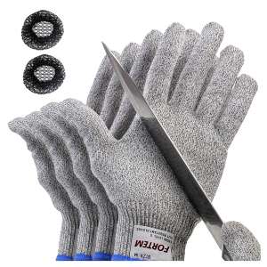 5. FORTEM Cut Resistant Gloves, Level 5 Protection (Large)