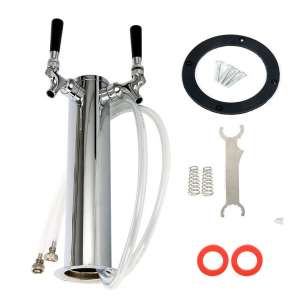 YaeBrew Double Tap Faucets Stainless Steel Draft Beer Tower