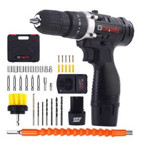 5. GOXAWEE Cordless Drill with 2 Batteries