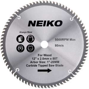 Neiko 10768A Carbide Miter Saw Blade - 80 Tooth
