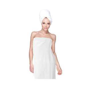 8. HOME & LOUNGE Cotton Terry Velour Women’s Bath Wrap 