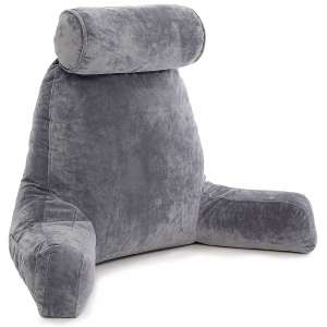 Husband Pillow Big Bed Rest Dark Grey Pillow with Arms