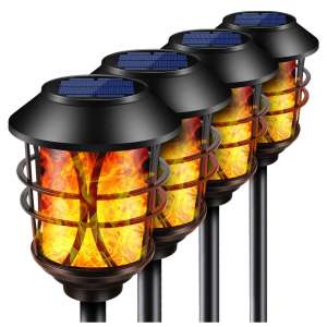 4. TomCare Flickering Flame Solar Lights