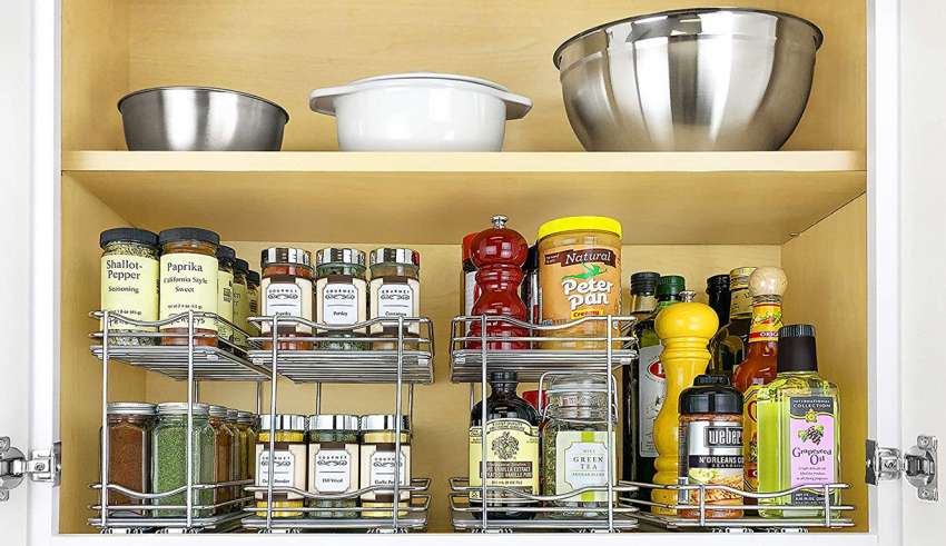 Alhom Spice Organizer For Kitchen, Spice Cabinet Wall Mount