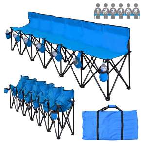10. BenefitUSA Folding 6-Seater Sideline Bench with a Storage Bag