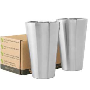2. Better For You Stainless Steel Tumbler Glasses - Set of 2 (BPA Free)