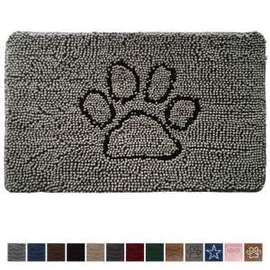3. Gorilla Grip 30x20 Original Durable Absorbent Chenille Doormat, Paw Gray