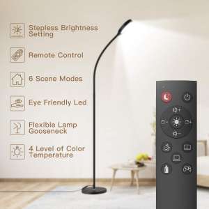 3. dodocool Floor Lamp with Stepless Dimmer