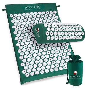 6. Aikotoo Acupressure Pillow and Mat Massage Set Neck Pain and Chronic Back Relief