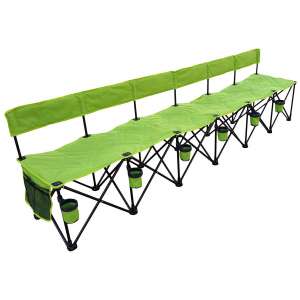7. GoTeam! Pro Portable Foldable Sideline Bench - Green