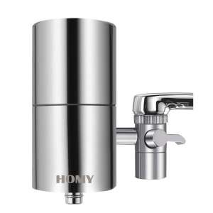 8. HOMY Faucet Mount SUS304 Stainless Steel Housing Water Filter
