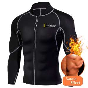 Junlan Men Weight Loss Sweat Neoprene Sauna Suit Fitness Jacket