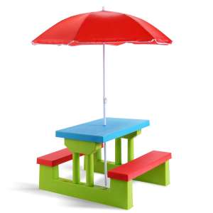 Costzon Kids Picnic Table with Adjustable Umbrella