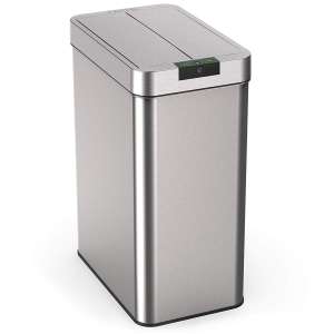 hOmeLabs 13-Gallon Stainless Steel Automatic Trash Can