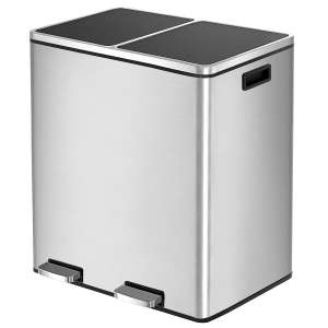 HEMBOR 16 Gallon Dual Stainless Steel Trash Can 
