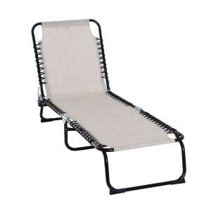 Outsunny 3-Position Reclining Chaise Beach Lounge Chair