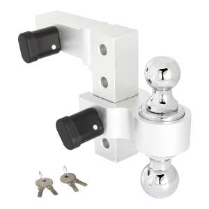 ONLTCO Adjustable 6 Inch Rise/ Drop Ball Mount Hitch with 2 Chrome Steel Dual Balls