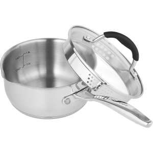 AVACRAFT Stainless Steel Pasta Pot - Saucepan with Glass Lid