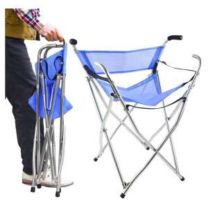 Frehsore Heavy-duty Folding Cane Seat with 2 Handle with 4 Legs