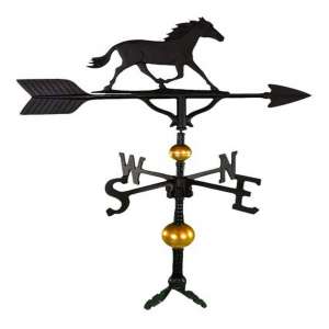 Montague Metal Products Satin Black Ornament 32-Inch Deluxe Horse Weathervane
