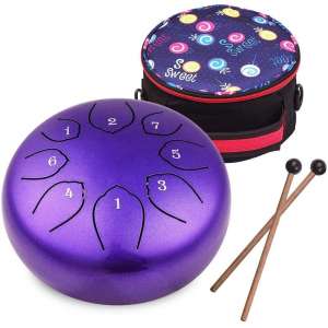 Musfunny Steel Drum with Bag, Mallets & Wiping Cloth (Purple)