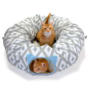 Kitty City Large Cat Tunnel Bed with Pop Up Bed