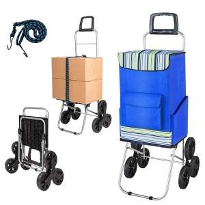 Kanchimi Shopping Cart with Wheels 150lbs 360 Degrees Rotating Handle