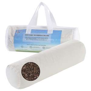 Lofe Buckwheat Pillow for Sleeping, Adjustable Cylindrical Design