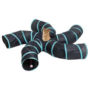 IHOO Cat Tunnels Crinkle Play Collapsible Tube with Cat House