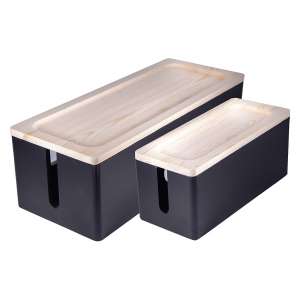 NATURE SUPPLIES Rustic Wooden [Set of Two] Cable Management Box
