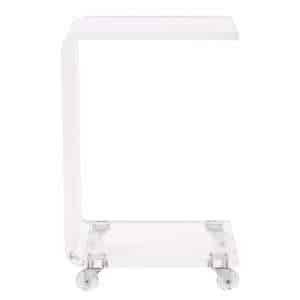 Pure Décor Clear C Shape Accent Acrylic Table