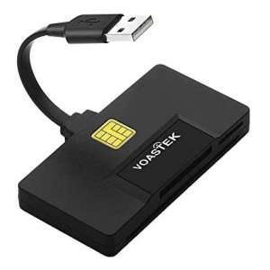 VOASTEK USB CAC Smart Card Reader Built-in 3 Slots