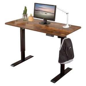 Egresel Ergonomic Height-Adjustable Standing Desk, Rustic Brown